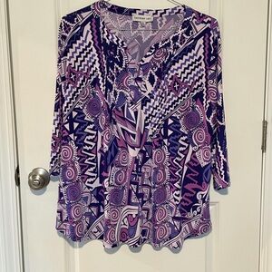 Southern Lady Multicolor Geometric Blouse